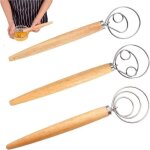 Batteur � ?ufs, fouet � p�te, 3 pcs fouets cuisine professionnel, m�langeur � manche en bois, batteur ...