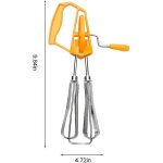Batteur � ?ufs rotatif manuel en acier inoxydable ? m�langeur � main ? m�langeur � lait ? outil de cuisine ...