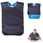 Bavoir adulte imperm�able - 1 pi�ce, bavoir adulte lavable bouton - pression - pour �g� / handicap�