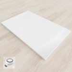 Saniverre - baya receveur de douche 80 x 100 cm blanc extra - plat aspect pierre + bonde incluse