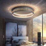 Bayht plafonnier led avec t�l�commande, lampe de chambre � coucher � intensit� variable, plafonnier rond ...