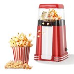 Machine à pop - corn rétro, 1200 w machine à pop - corn à air chaud avec gobelet doseur, à bouton unique, ... Machine à pop - corn rétro, 1200 w machine à pop - corn à air chaud avec gobelet doseur, à bouton unique, ...
