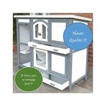 Bb - loisir - cage clapier extrieur pour lapins 122x42, 5x104 cm modle - miette 081 gris - blanc