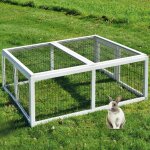 Cage clapier � lapins rabbit run xl ext�rieur - cage mobile - couleur blanc 403