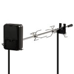 Bbq - toro - broche de grill pour feu de camp 90 cm 2 aiguilles  viande et moteur (batterie)