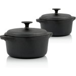 Ensemble de pots en fonte 3, 0 + 4, 0 litres d�j� br�l� - bbq - toro