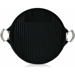 Plaque de grillage rversible en fonte  43 cm avec poignes mtalliques - bbq - toro