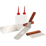 Bbq - toro set d'accessoires pour plancha en acier inoxydable (5 pi�ces) ensemble de barbecue avec spatule, ...
