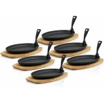 Bbq - toro - set de poles  servir avec socle en bois 27 x 18 x 3 cm - ovale