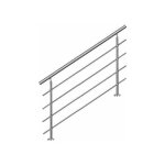Bc - elec - ahm1204 main courante d'escalier 120cm, balcon, balustrade, garde - corps en inox avec 4 ...