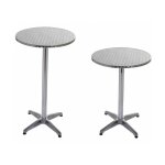 Bs11011 - 6 table haute de bar / r�ception �60cm, mange debout en aluminium, h: 70 ou 110 cm - bc - elec ...