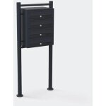 Bc - elec - hpb1x4 - gs boite aux lettres sur pieds anthracite pour 4 appartements