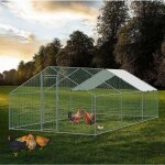 Bc - elec - ra - 362 poulailler d'extrieur 3x6x2m, enclos grillag pour poules, volaille, structure ...
