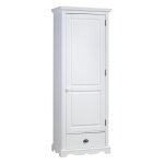 Beaux meubles pas chers - armoire bonnetire blanche style anglais 1 porte 1 tiroir l 70 h 186 p 42 cm ...