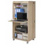 Beaux meubles pas chers - armoire informatique h140 cm chne - gaetan