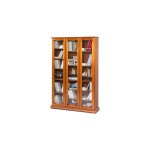 Beaux meubles pas chers - bibliothque 3 portes vitres en finition merisier - florie