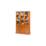 Beaux meubles pas chers - bibliothque 3 portes + 3 portes vitres en finition merisier - florie