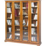 Beaux meubles pas chers - bibliothque louis philippe 4 portes vitres en finition merisier - florie