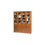 Beaux meubles pas chers - bibliothèque 4 portes vitrées + 4 portes pleines en chêne - quimper Beaux meubles pas chers - bibliothèque 4 portes vitrées + 4 portes pleines en chêne - quimper
