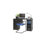 Beaux meubles pas chers - bureau 120 cm avec 2 rangements et rideaux noirs - tere Beaux meubles pas chers - bureau 120 cm avec 2 rangements et rideaux noirs - tere