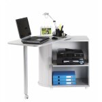 Bureau informatique alu table pivotante et rangement l 77 h 71. 7 p 47 cm - coloris: aluminium Bureau informatique alu table pivotante et rangement l 77 h 71. 7 p 47 cm - coloris: aluminium