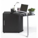 Beaux meubles pas chers - bureau avec plateau pivotant noir - fun
