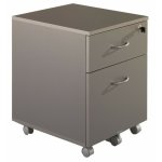 Caisson de bureau 2 tiroirs alu 5 roulettes l 41 h 56 p 50 cm