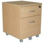 Caisson de bureau 2 tiroirs htre 5 roulettes l 41 h 56 p 50 cm