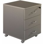 Caisson de bureau 3 tiroirs alu roulettes l 41 h 56 p 50 cm