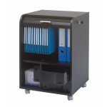 Caisson de bureau noir sur roulettes - coloris: fée 217 Caisson de bureau noir sur roulettes - coloris: fée 217