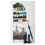 Meuble � chaussures blanc 7 tablettes 21 paires - coloris: new york 500