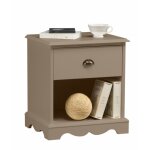 Beaux meubles pas chers - chevet taupe 1 tiroir 1niche charme - marron Beaux meubles pas chers - chevet taupe 1 tiroir 1niche charme - marron