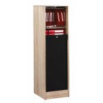 Beaux meubles pas chers - classeur à rideau chêne et noir 8 tablettes serrure l 41, 4 h 140, 4 p 44 cm ... Beaux meubles pas chers - classeur à rideau chêne et noir 8 tablettes serrure l 41, 4 h 140, 4 p 44 cm ...
