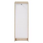 Beaux meubles pas chers - classeur à rideau h103 cm chêne et blanc Beaux meubles pas chers - classeur à rideau h103 cm chêne et blanc