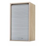 Beaux meubles pas chers - meuble haut de cuisine � rideau 40x35x72 cm ch�ne et gris - cook