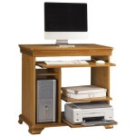 Beaux meubles pas chers - desserte informatique pin miel 5 niches l 88 h 85. 5 p 55 cm - orange