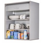 Meuble haut de cuisine imitation aluminium 2 etagres l 60 h 72 p 35 cm