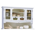 Beaux meubles pas chers - haut de vaisselier blanc 9 niches 2 portes 2 tiroirs vitrs l 143 h 96 p 33 ...
