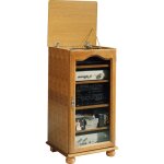 Beaux meubles pas chers - rack hifi chne 1 porte vitre dessus relevable 5 niches l 57 h 107 p 46. 5 ...