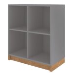 Beaux meubles pas chers - rayonnage bas gris 4 niches l 68 h 76 p 36 cm