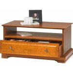 Beaux meubles pas chers - table basse merisier 1 tiroir 2 faces traversant 1 niche l 82. 4 h 41. 6 p ...