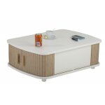 Table basse rectangle 80 cm blanche - coloris: ch�ne naturel