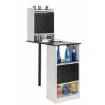 Table de cuisine et 2 meubles de rangement blancs - coloris: noir