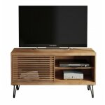 Beaux meubles pas chers - meuble tv 50 pouces 1 porte coulissante 3 niches l 120 h 65 p 33 cm