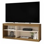 Beaux meubles pas chers - meuble tv 55 pouces chêne et blanc 4 niches l136 h 56 p 36 cm Beaux meubles pas chers - meuble tv 55 pouces chêne et blanc 4 niches l136 h 56 p 36 cm