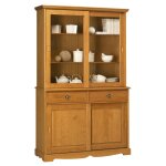 Beaux meubles pas chers - buffet vaisselier 4 portes et 2 tiroirs en pin miel - authentic pin miel