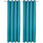 Beautissu - lot de 2 rideaux occultants � oeillet amelie 140x245 cm turquoise