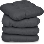 Lot de 4 galettes de chaise - coussins matelass�s lisa anthrazit - beautissu