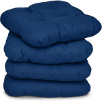 Lot de 4 galettes de chaise - coussins matelass�s lisa bleu fonc� - beautissu