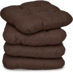 Lot de 4 galettes de chaise - coussins matelass�s lisa brun chocolat - beautissu
